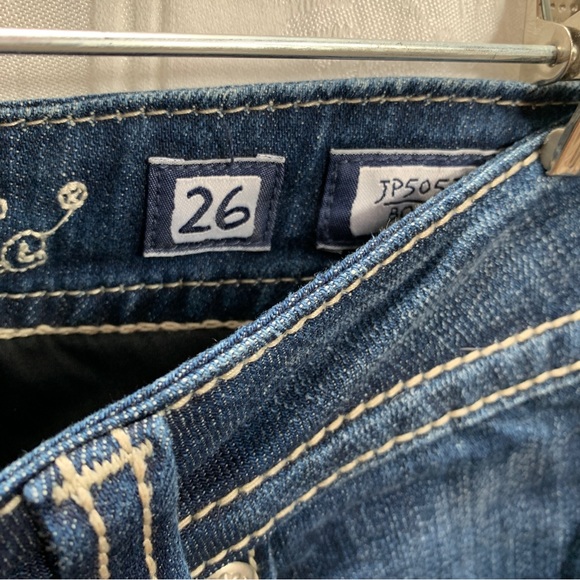 Miss Me Jewels Womens Bootcut Jeans Size 26 Rhinestone Pockets Low Rise - Picture 5 of 8